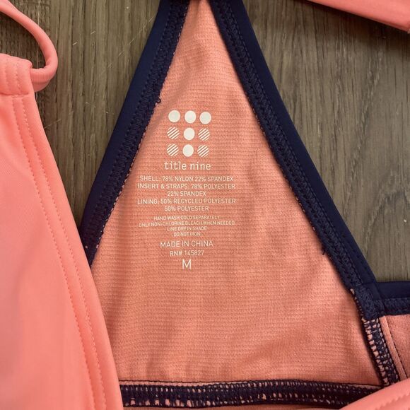 NWT Title Nine Color-block Tankini Top, Racerback, Women Medium, Blue Green Pink - Picture 5 of 16